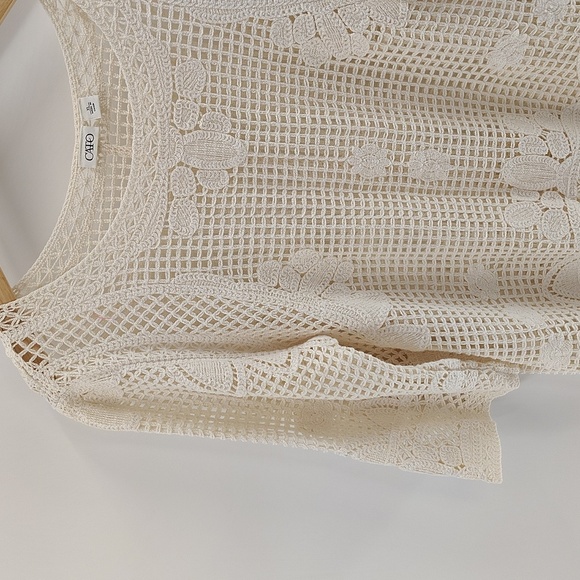 Cato Cream Crochet Sheer Top Size XL - Picture 2 of 9